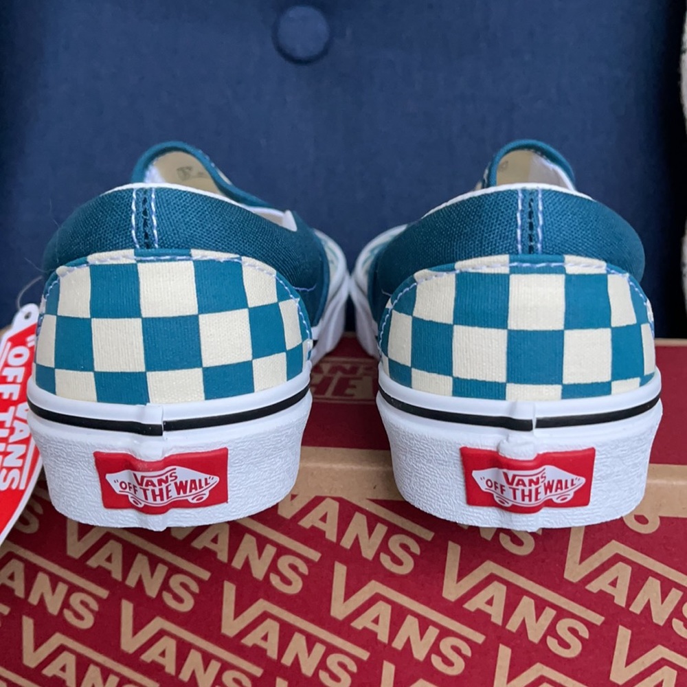 Vans Classic Slip-On Checkerboard Blue Coral/True White WMNS - Picture 14 of 16